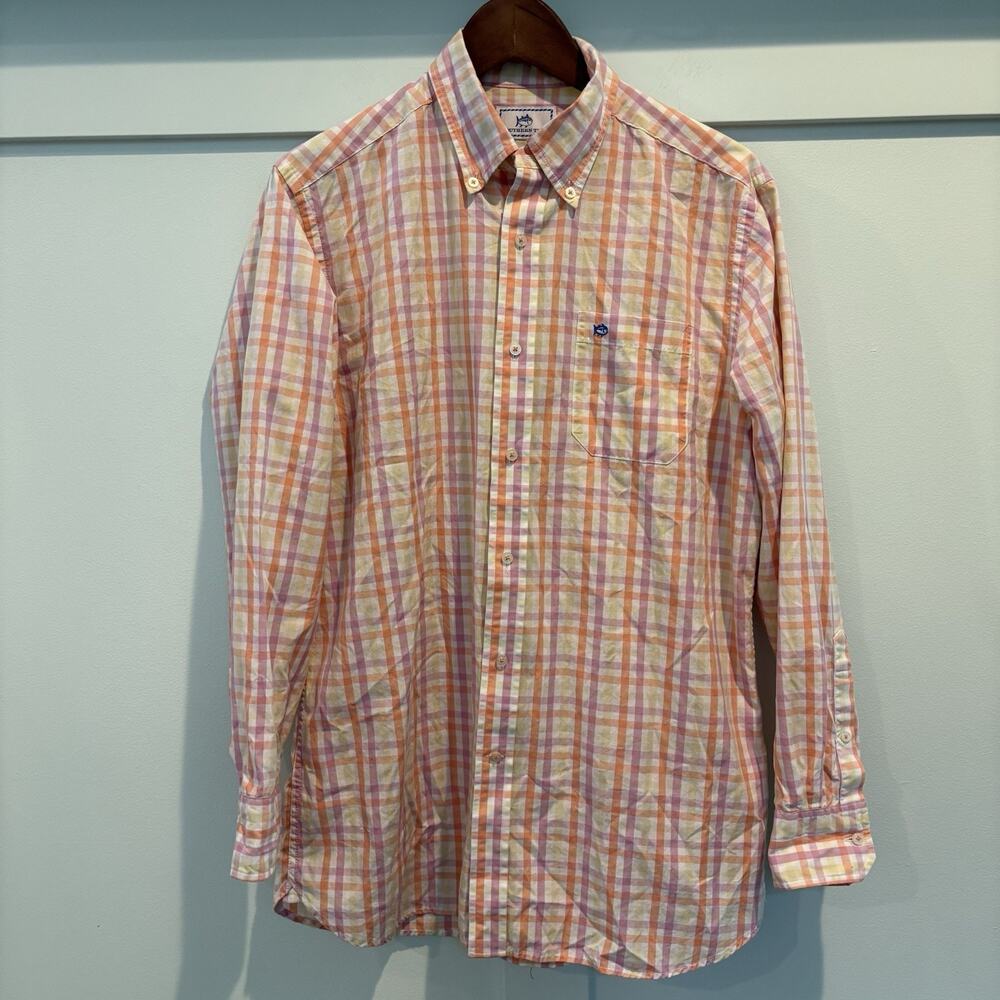 Vineyard Vines Shirt Men Medium Classic Fit Check Preppy Coastal Beach Boating